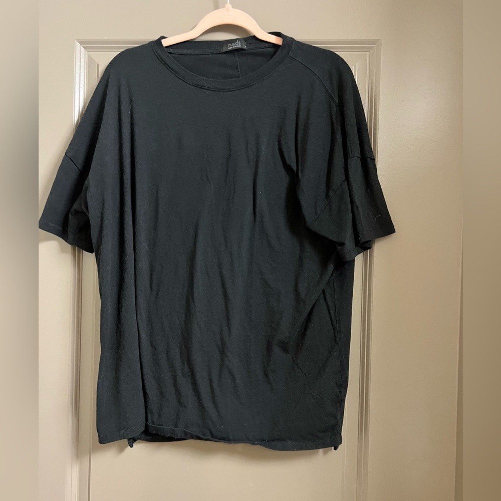 Nuuds Soft Cotton Oversized Tee Black Medium - Picture 2 of 6